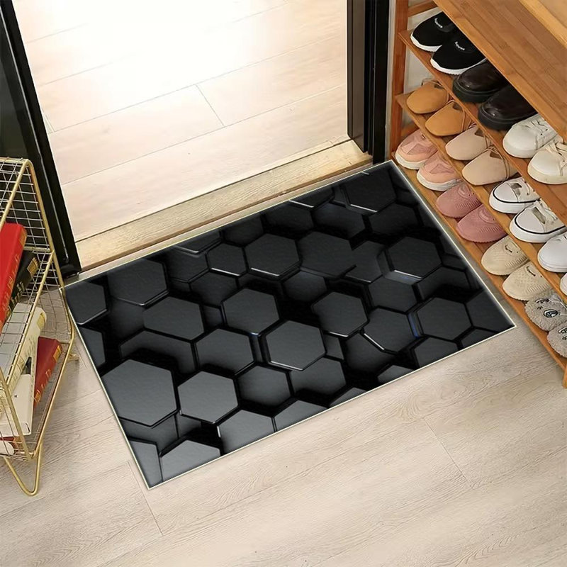 Hexagonal Pattern Area Rug, Soft And Lightweight, Suitable For All Seasons, Easy To Maintain And Easy To Clean, Machine Washable Carpet Floor Mat, Suitable For Living Room, Bedroom, Hallway, Balcony, Office, Room Decor, Home Decor, Outdoor Decor