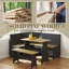 Ensemble de chaises de coin-repas de coin-repas avec rangement et rangement en L pour salle de bain familiale-108926619
