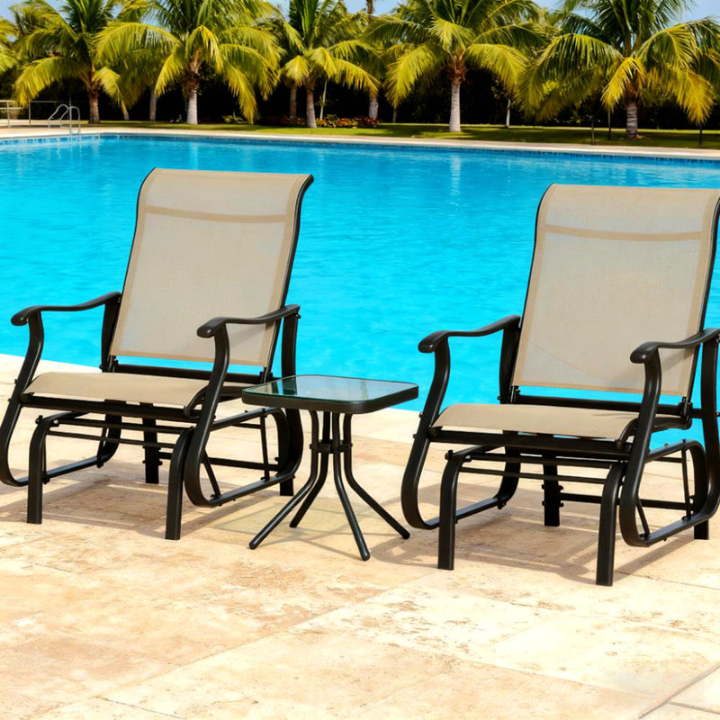 Ensemble de chaises, ensemble de chaises coulissantes extérieures compactes durables pour le patio, l'heure du thé au bistro, pour les familles