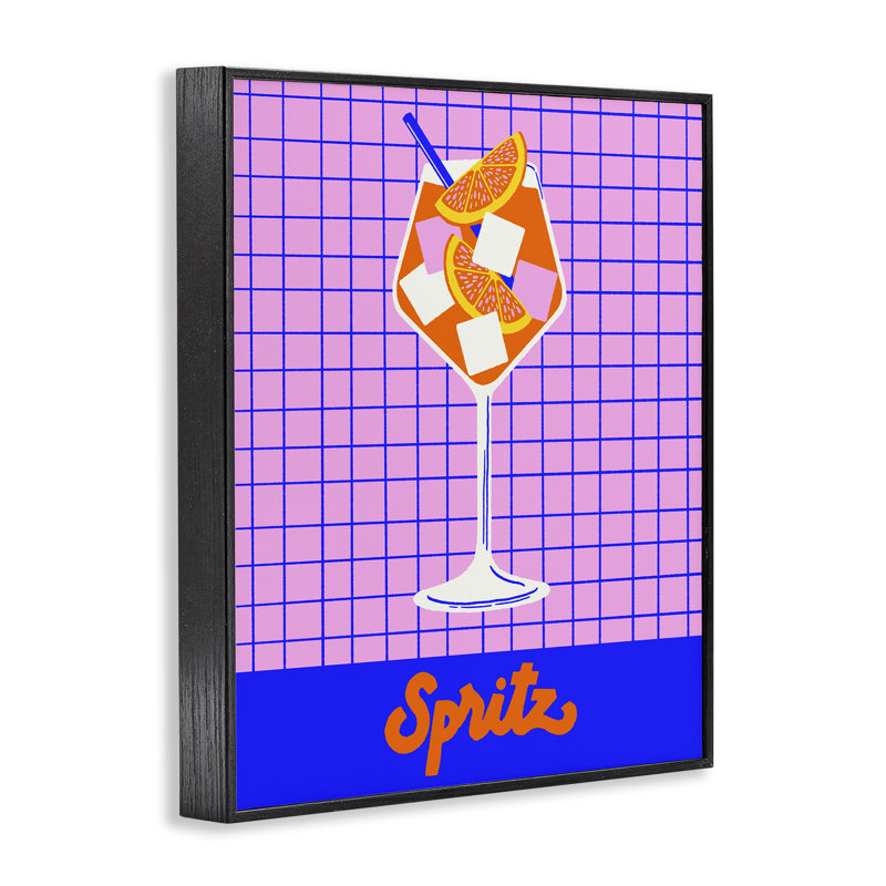 Giclée encadrée de boissons colorées «Summer Spirz», design par Indira Prieto | IndySign, H 20 po x l 16 po