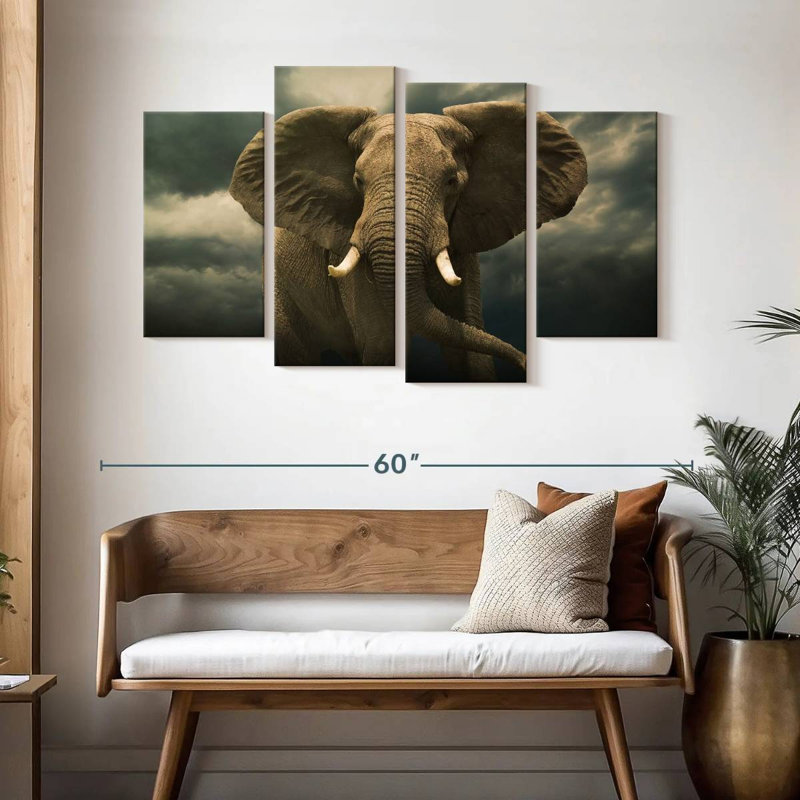 Brampt Storm Over African Elephant, 32" H x 52" W