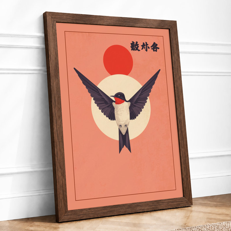 Wings To The Sun Japandi - Print, Walnut, A4 - 29.7 x 21.0 cm