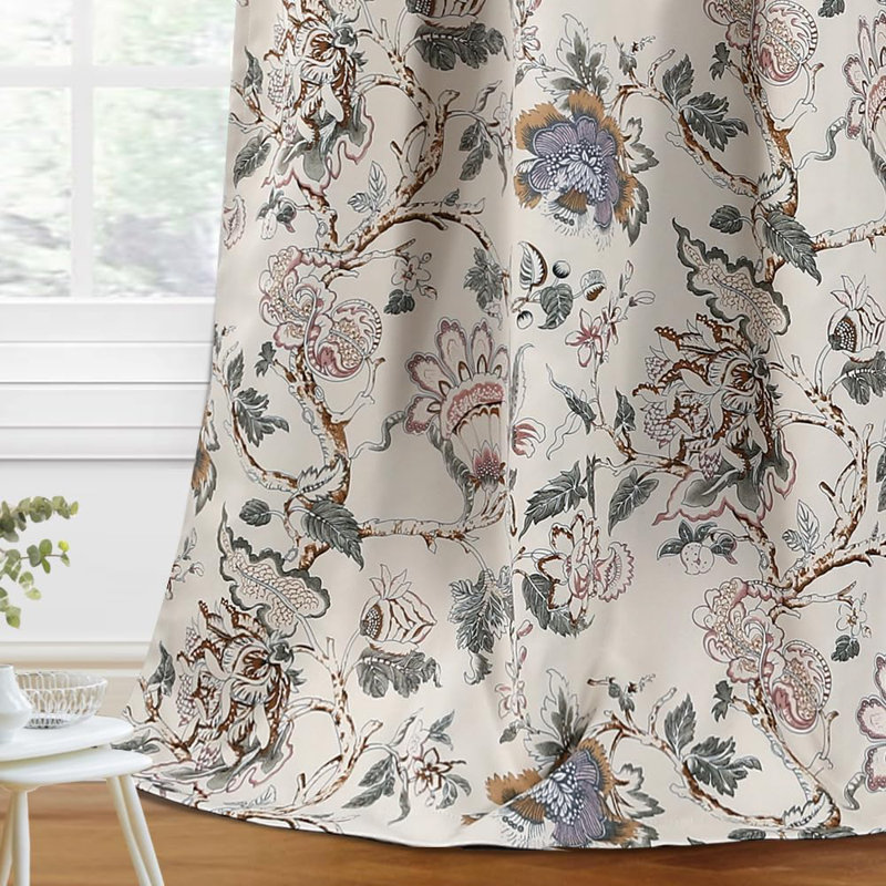 Living Room Floral Printed Curtains