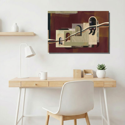 Art mural sur toile Maroon and Beige