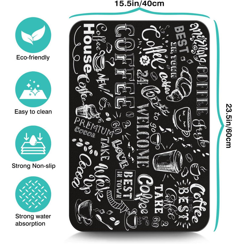 Accessoires de tapis de café pour comptoir Super absorbant anti-dérapant en silicone Tapis de séchage de vaisselle Comptoir de cuisine Tapis de drainage