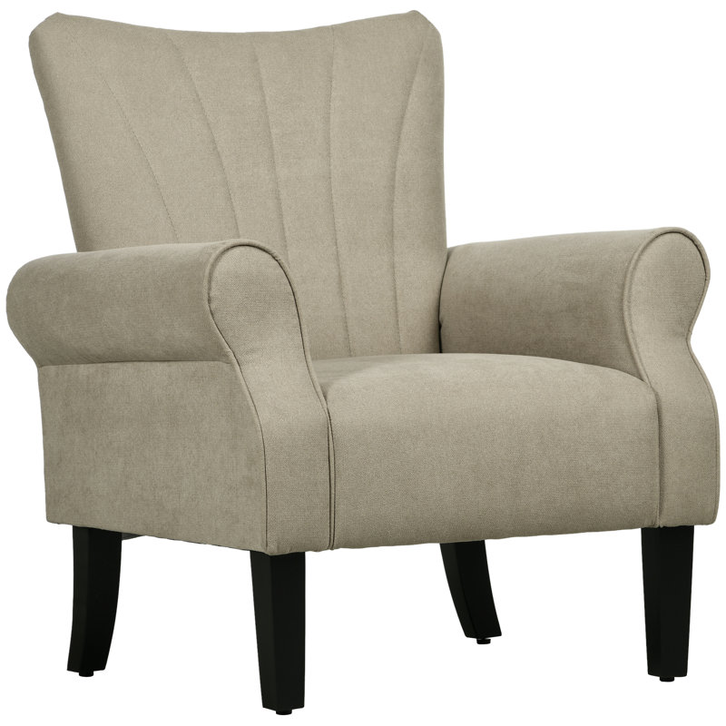 Allianah Upholstered Armchair, Beige