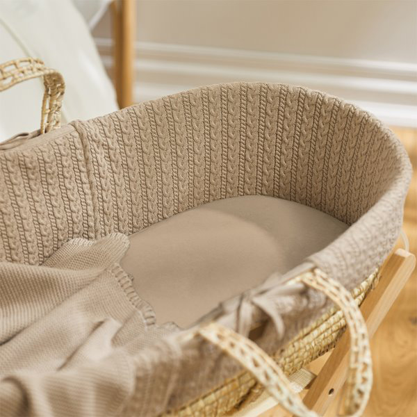 Linen Blend Fitted Moses Basket Fitted Sheet