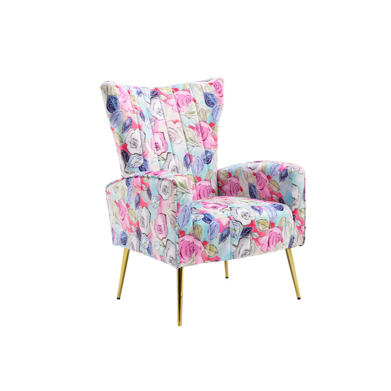 Fauteuil d'appoint rembourré en velours