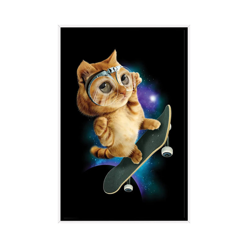 Skateboard Cat by Adam Lawless - Print on Canvas