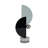 Sleek Modern Decorative Object in Glass and Crystal with Intersecting Semicircles and Metal Sphere on Round Base-1444335759
