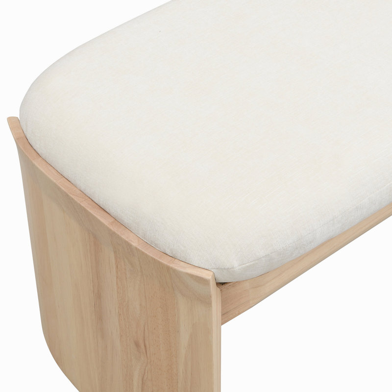 Sandy Rubberwood Bench With Soft Cushion Seat