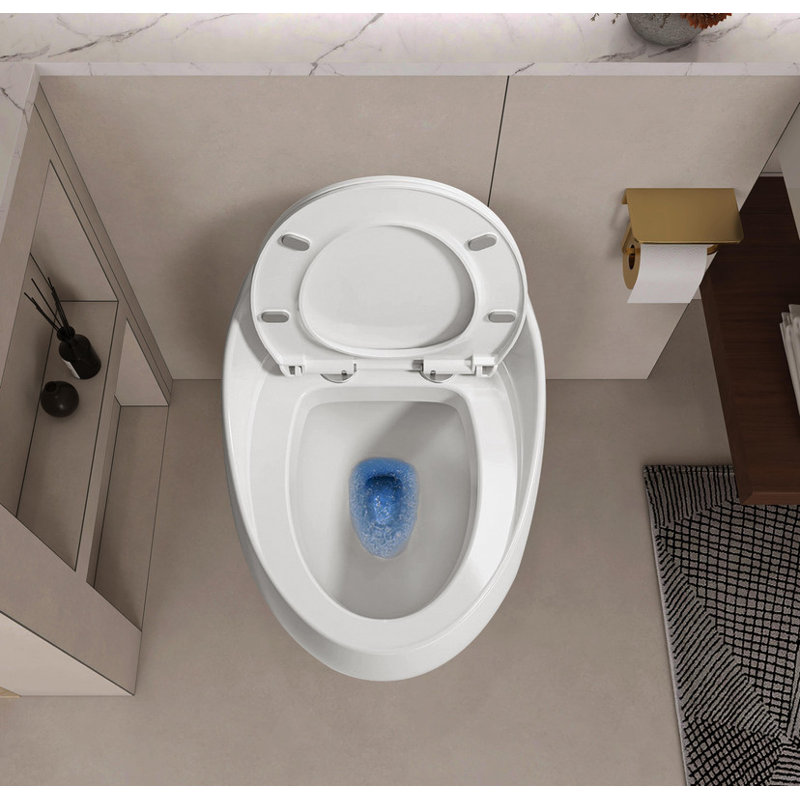 High - Quality Glossy Egg - Shape Toilet | Single Flush, Modern Design for Stylish Bathrooms, White