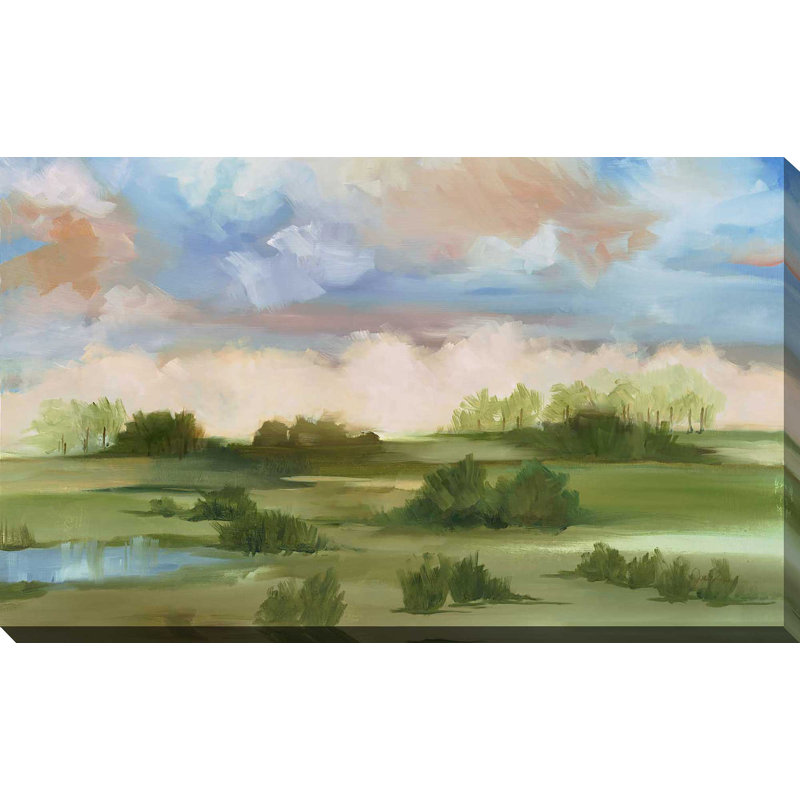 «Rolling Hills II» par Liz Jardine - peinture à cadre flottant, H 36 po x l 60 po x P 1,5 po, Toile tendue