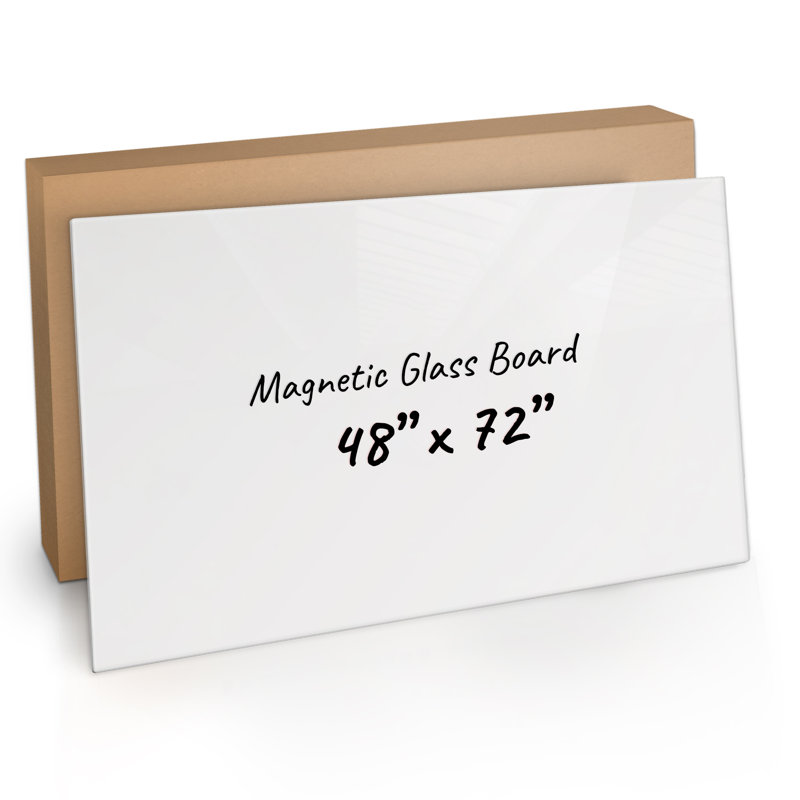 Tableau magnétique mural en verre Bojorquez, Blanc, 48 po x 72 po