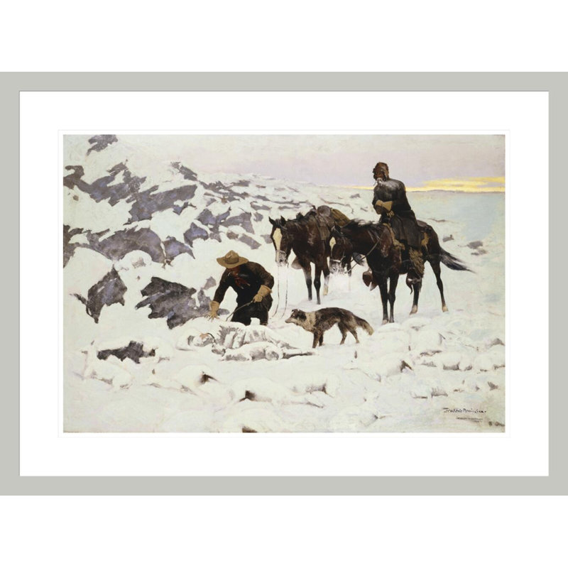The Frozen Sheepherder by Frederic Remington -Framed Giclee Print, 22.01" H x 29.5" W