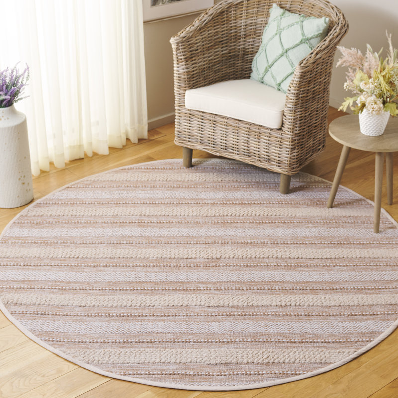 Tapis beige / ivoire Mataeo 976, Rond 6 pi