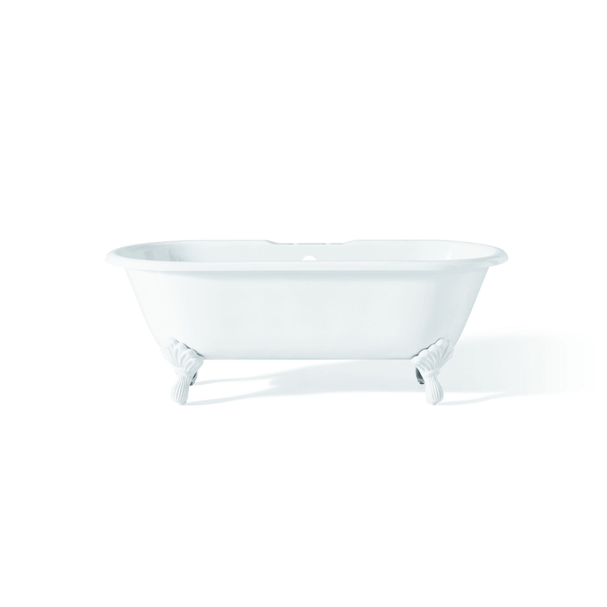 Kristin 68'' Soaking Cast Iron Bathtub, White Interior with White Exterior, White