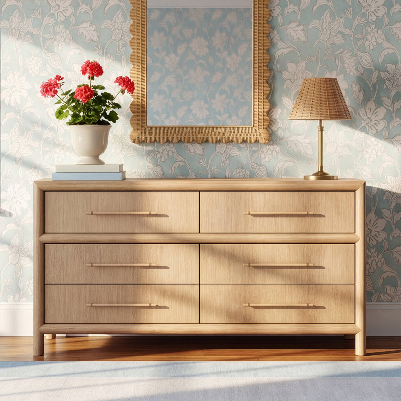 Colleen 6 Drawer Dresser, Natural