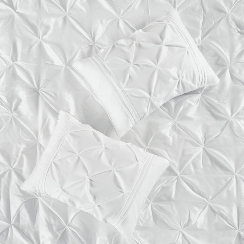 Ensemble d'édredon 7 pièces capitonné blanc
