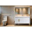 Armoire de salle de bain 60 po avec comptoir en quartz et lavabo en céramique EEST VANITY - Blanc (8296)