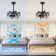 Notchietown 18" Industrial Reversible Ceiling Fan with 6 Lights and Remote, DC Motor 6 Speeds Ceiling Fan