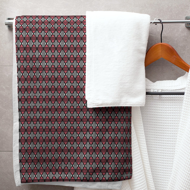 Serviette de bain à losanges, Rouge
