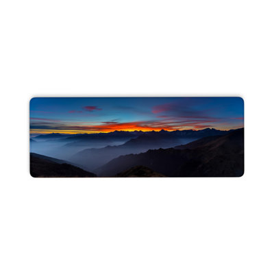 Desk Mat, Alps Mountains Landscape Gaming Mouse Pad with Seamed Edges and Non-Slip Base, Valley Sunset Keyboard and Mousepad Desk Mat for Work, Game, Office, Home, Thick, 15.7 x 35.4 inComes with a pure white mug as a gift