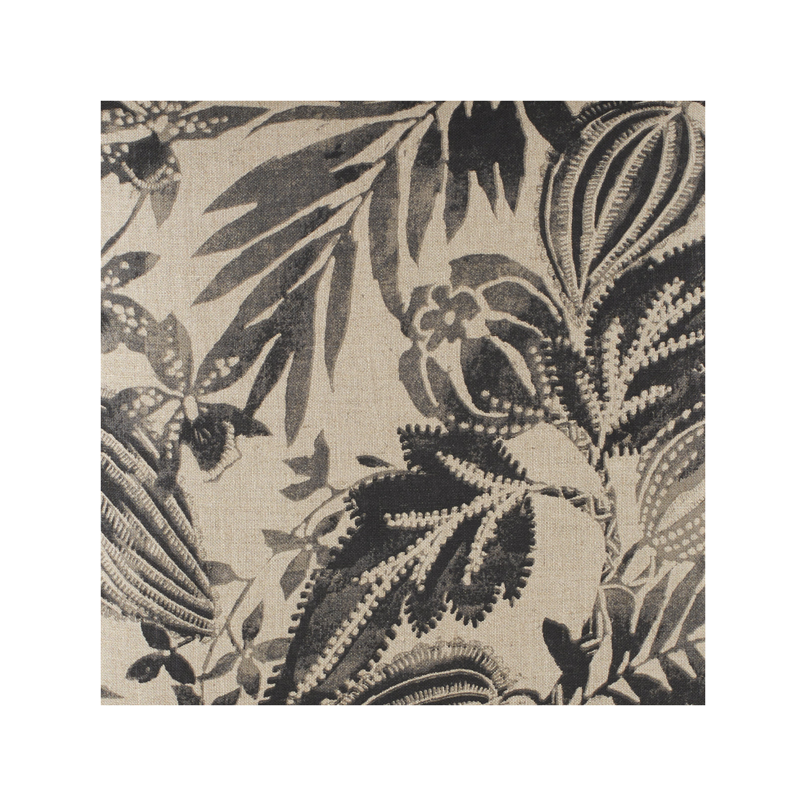 Antigua Linen Sham, Standard, Black/Ivory