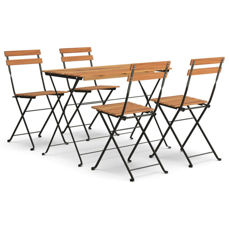Laraya 4 - Person Patio Dining Set with Rectangular Table, Black