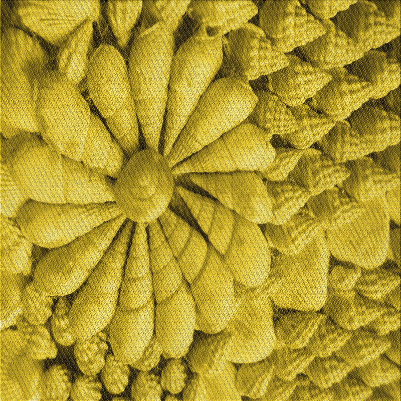 Tapis jaune tissé à la machine, Carré 4 pi