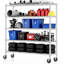 Étagère robuste en fil de métal avec roulettes, capacité de 800 lb, support de rangement de garage réglable-802748137-802748139