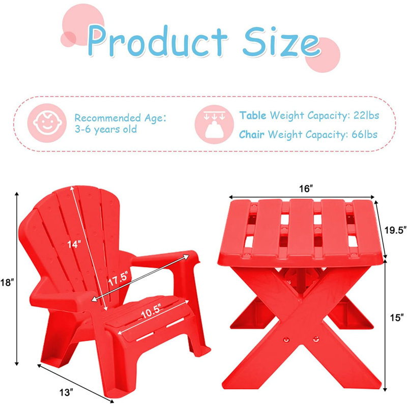 Ensemble de table de pique-nique 3 pièces pour enfants