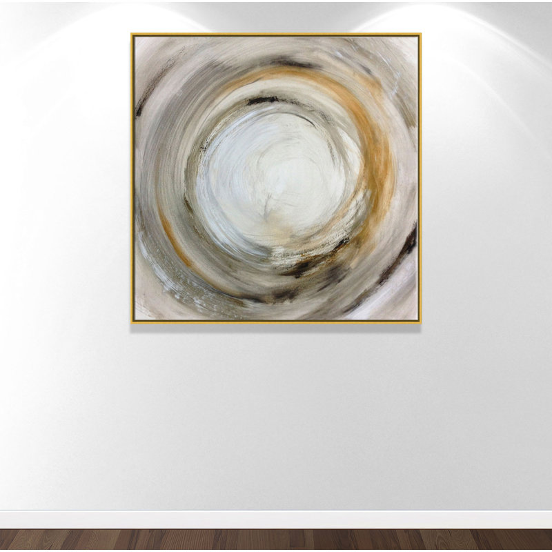 Neutral Funnel - Floater Frame, reproduction d'art sur toile, H 45 po x l 45 po x P 2 po, Cadre blanc
