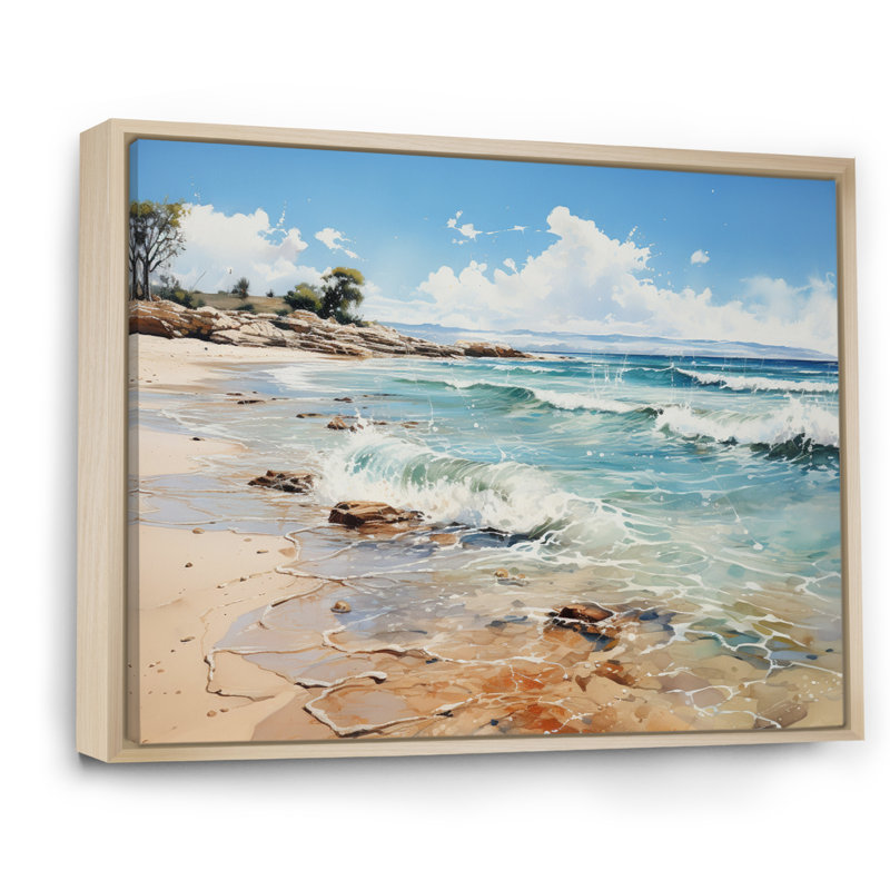 «Coastalbeachsand Sandy Serenity Pointillism II», reproduction d'art sur toile, H 12 po x l 20 po x P 1 po