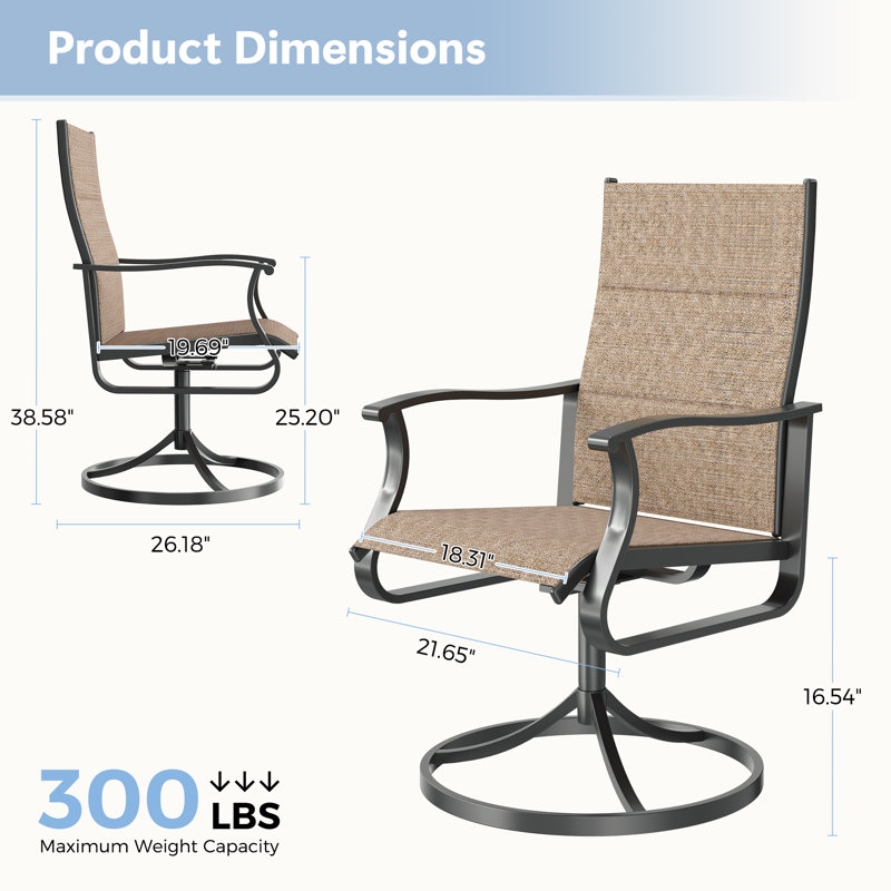 7-Piece Patio Dining Set with Rectangular Table – Outdoor Waterproof Padded Dining Chairs, All-Weather Wicker, Rust-Resistant Frame for Backyard, Deck, or Poolside