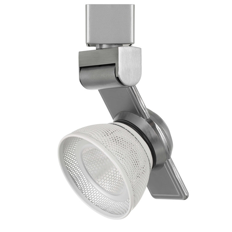Tête de luminaire de rail del, Blanc, Acier brossé