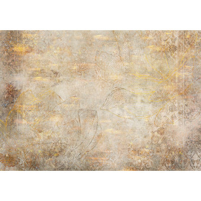 Papier peint abstrait - Étude dorée