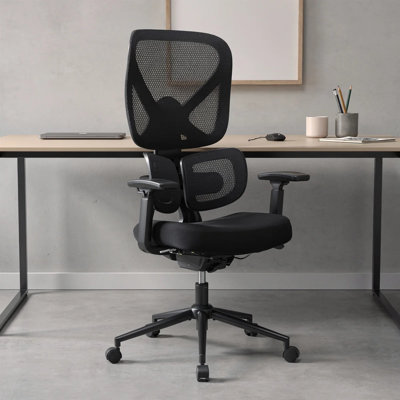 Nouhaus Morph Ergonomic Mesh Task Chair with 2-Zone Dynamic Lumbar Support & 3D Armrests - Black