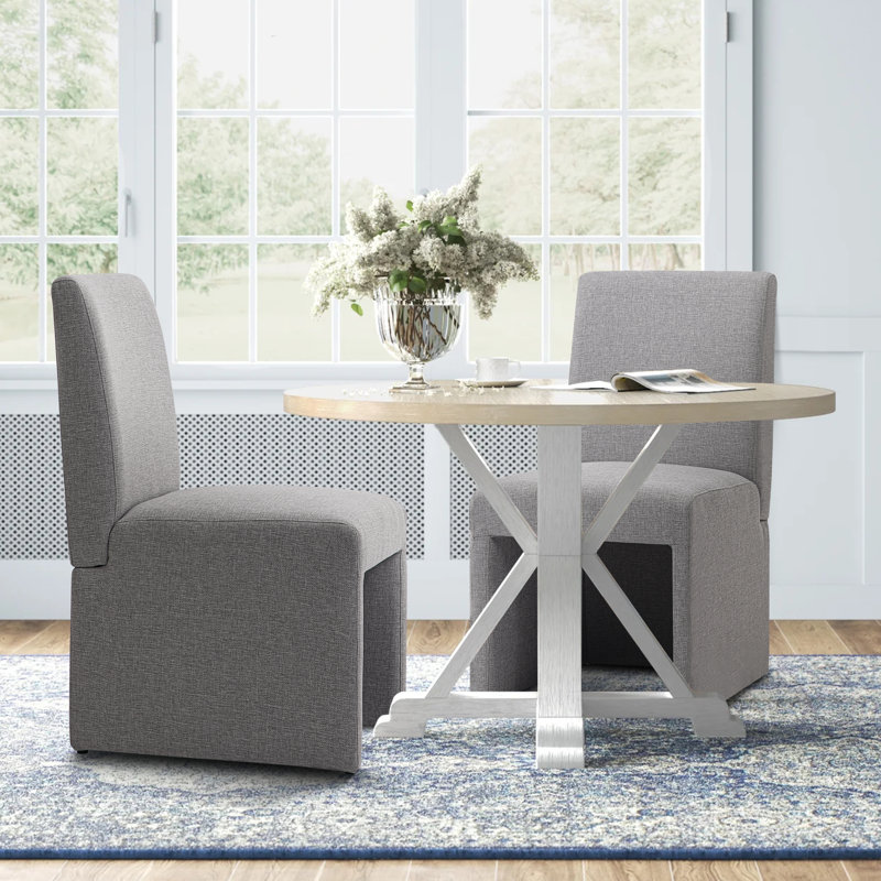 Chaise de salle à manger rembourrée, Gris