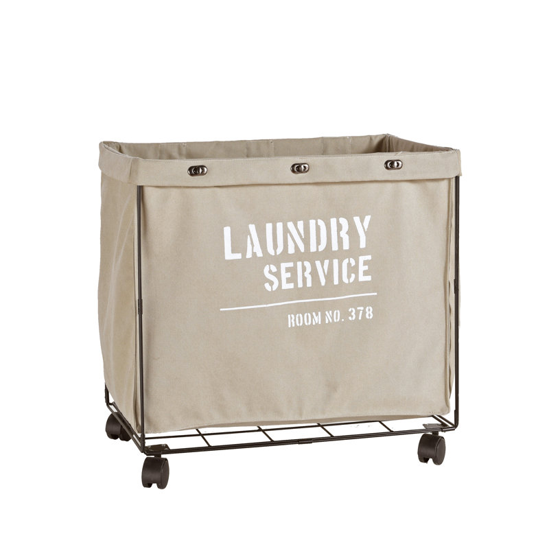 Lanham Army Canvas Rolling Laundry Hamper