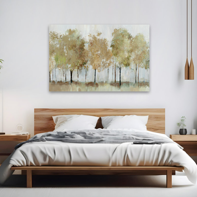 Trees And Forest  Sunny Forest Trees Art, 40" H x 60" W