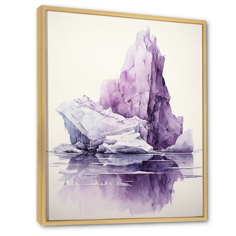 Iceberg mauve mystérieux - Impression, H 32 po x l 16 po x P 1 po, Cadre naturel flottant