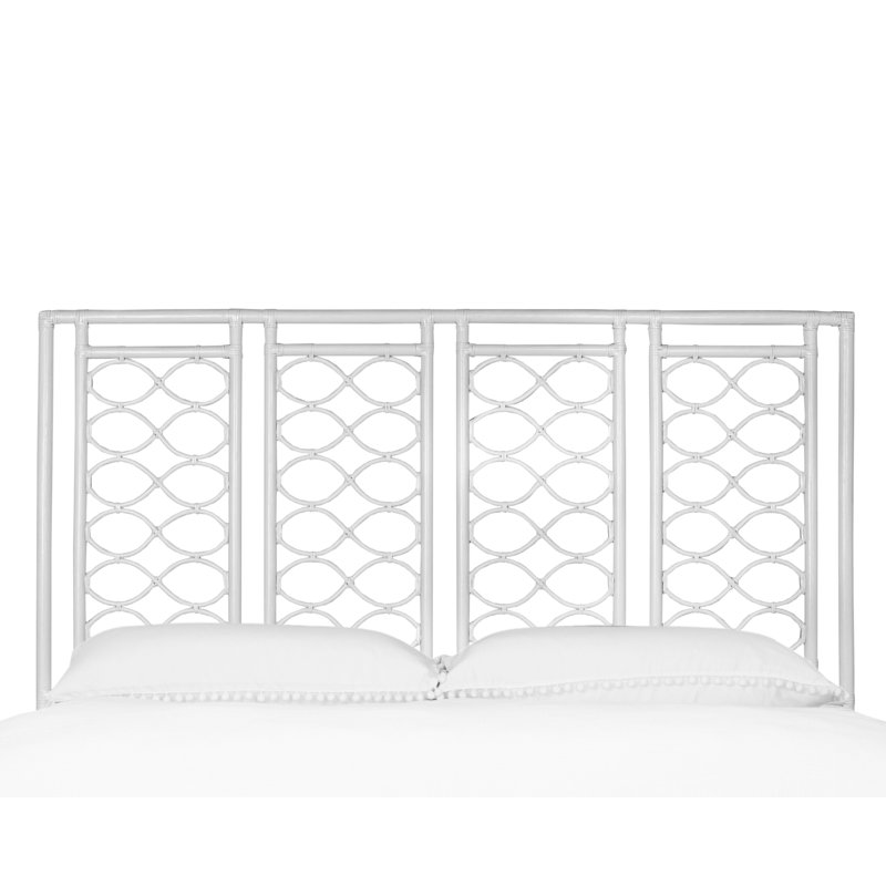 Infinity Wicker/Rattan Open-Frame Headboard, King, Bright White
