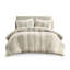 Ensemble de literie 3 pièces pour lit double / grand taupe - 100% coton, motif rayé, rembourrage, bordure, charme visible, décoration d'édredon lavable à la machine, durabilité,