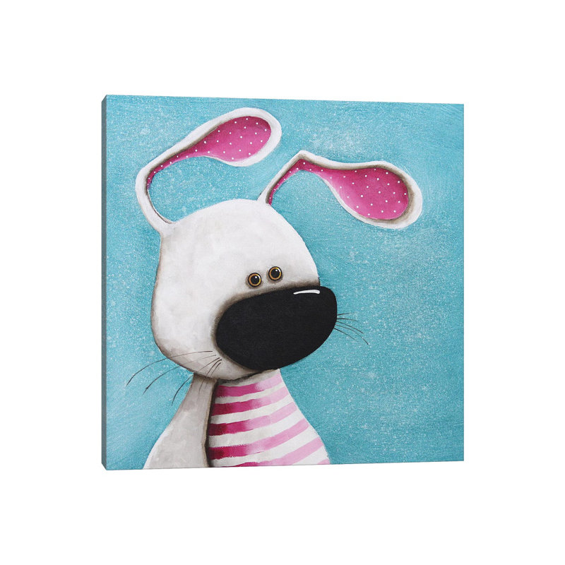The Pink Bunny by Lucia Stewart - Wrapped Canvas Print, 30.48 cm H x 30.48 cm W