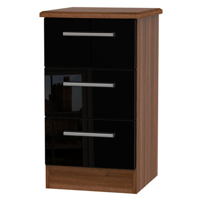 Fully Assembled Yvette 3 Drawer Bedside Table