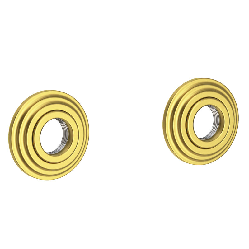 Astor Grab Bar Tube with Decorative Rings, 15" W, Satin Brass - PVD