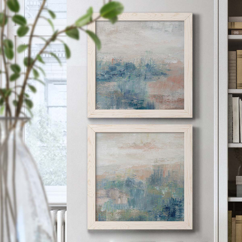 Cottage Grove I - ensemble de 2 peintures, H 17 po x l 34 po x P 1,5 po, Papier encadré blanc