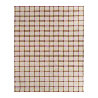 Tamlin RYT07 Handwoven Indoor/Outdoor Plaid Tan/Multicolor Area Rug (18in Swatch)