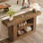 63-Inch Farmhouse Console Table for Entryway with Storage, 3-Tier Entryway Table with U-Shaped Base